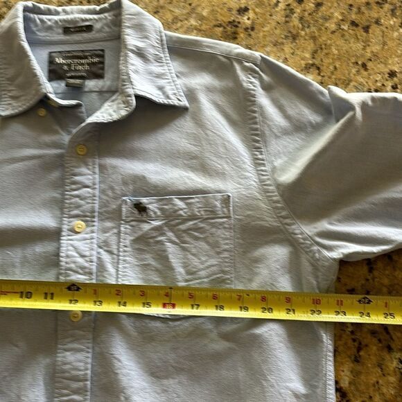 Abercrombie & Fitch men’s muscle light blue button down dress shirt XL - Picture 7 of 8